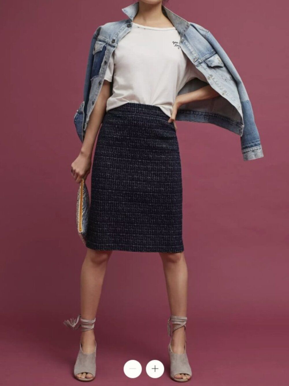 Anthropologie  Maeve Printed Pencil Skirt Size Large